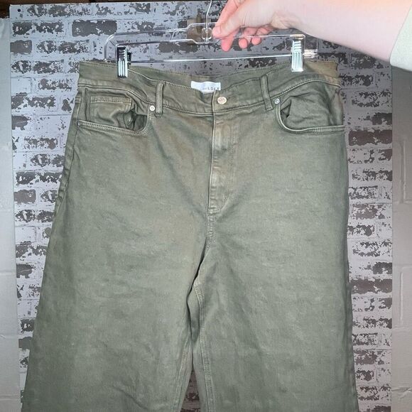 Loft | women wide leg green denim jeans - Picture 1 of 9